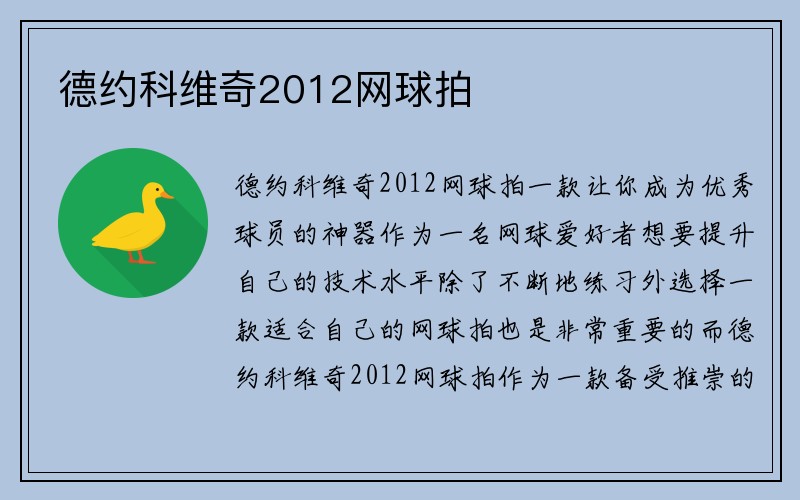 德约科维奇2012网球拍